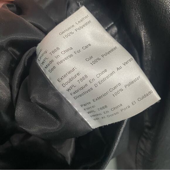 Michael Kors Full Zip Short 100% Leather Black Moto Jacket Women’s Size Large - Picture 4 of 11